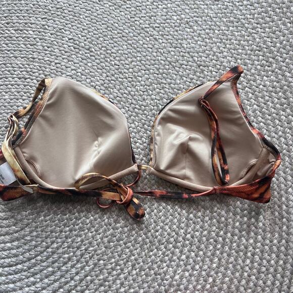 Shade & Shore Tiger print bikini top w/underwire Sz 34DD - Picture 2 of 4